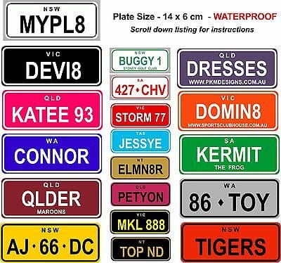 PERSONALIZED KIDS MINI NUMBER LICENCE PLATES 14 x 6 SIGNS